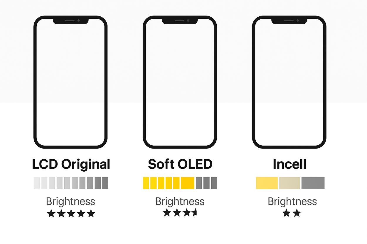 Skærmkvalitet: Hvad er forskellen på LCD Original, Soft OLED og INCELL?