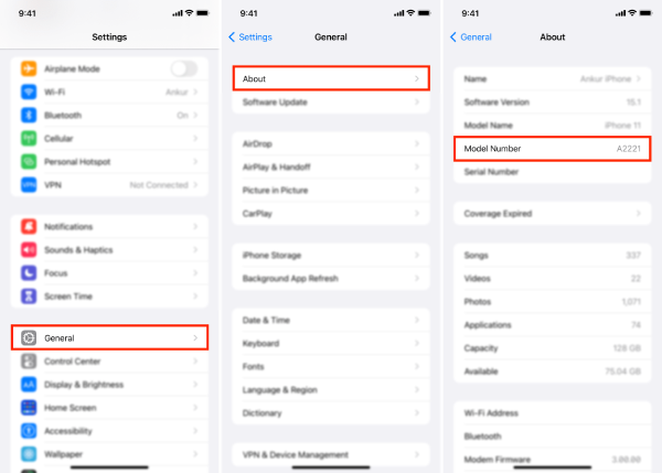 Find modelnummeret på din iPhone / iPad