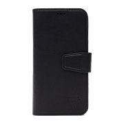 iPhone 16 Plus Ægte Læder Flip Cover (Sort)