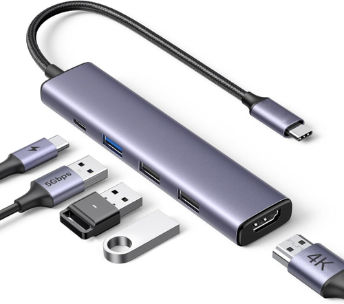 USB C Hub, 4K HDMI, 3USB-A