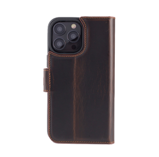 iPhone 16 Plus Ægte Læder Flip Cover (Brun)
