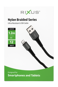 USB-A- Lightning Nylon kabel (1.2m)