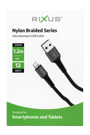 USB-A- Lightning Nylon kabel (1.2m)
