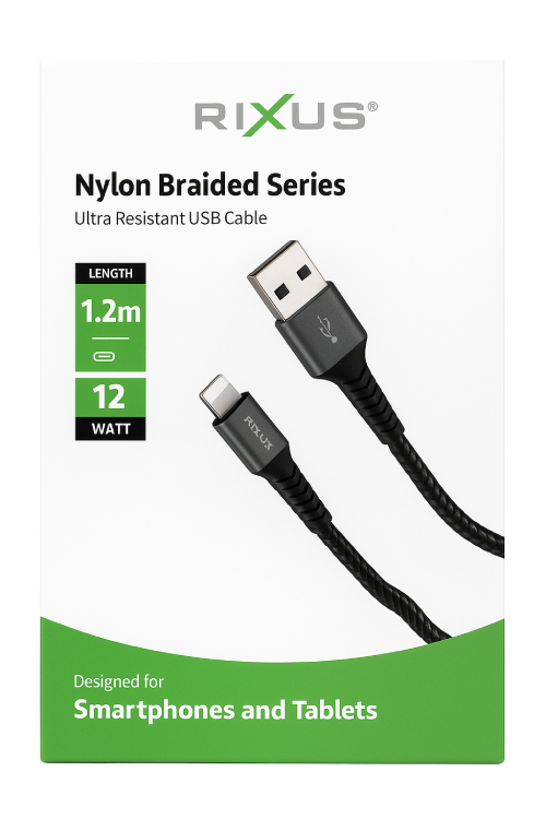 USB-A- Lightning Nylon kabel (1.2m)